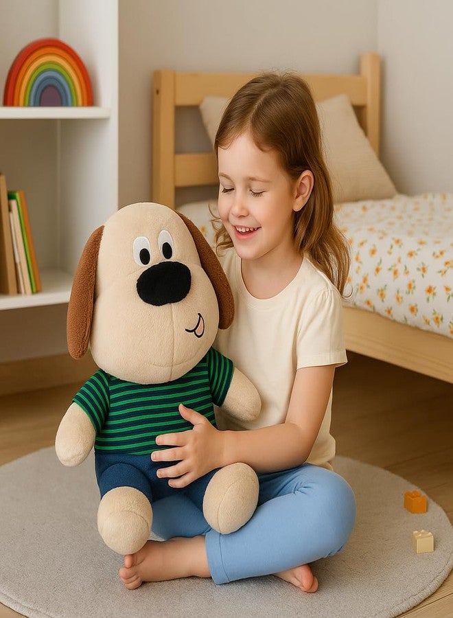 DTR Creation Cute Dog Soft Toy with Clothes | Super Soft Plush Puppy Stuffed Animal | Adorable Cuddly Toy Gift for Kids, Boys & Girls ? Beige & Brown (45 cm) - Image 2